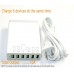 6-Port USB Charger 50W, Portable USB Hub Quick Charge, Rapid Multiple USB Power Adapter with 5.3Ft Sufficient Detachable Power Cable, Travel Charger for iPhone iPad Samsung Galaxy & More – White