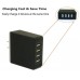 Universal USB Wall Charger 4-Port 36W, Portable USB Hub Quick Charge, Rapid Multiple USB Charger, Travel Charger for iPhone iPad Samsung Galaxy & Other Device – Black